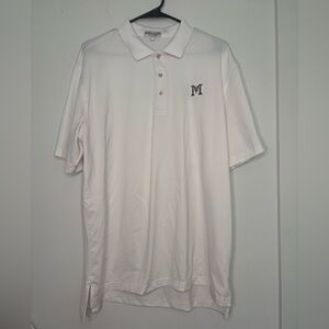 PETER MILLAR CLASSIC WHITE SUMMER COMFORT POLO MENS SHIRT SZ LARGE